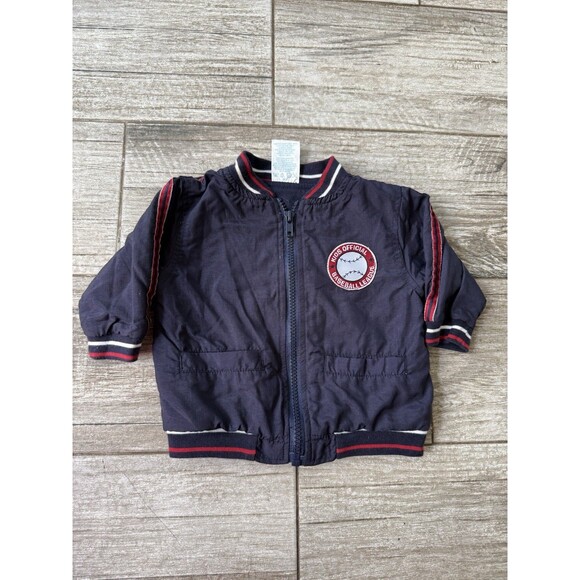 Vintage SLUGGER BASEBALL JACKET Blue Infant 6/9 Months - Picture 1 of 5